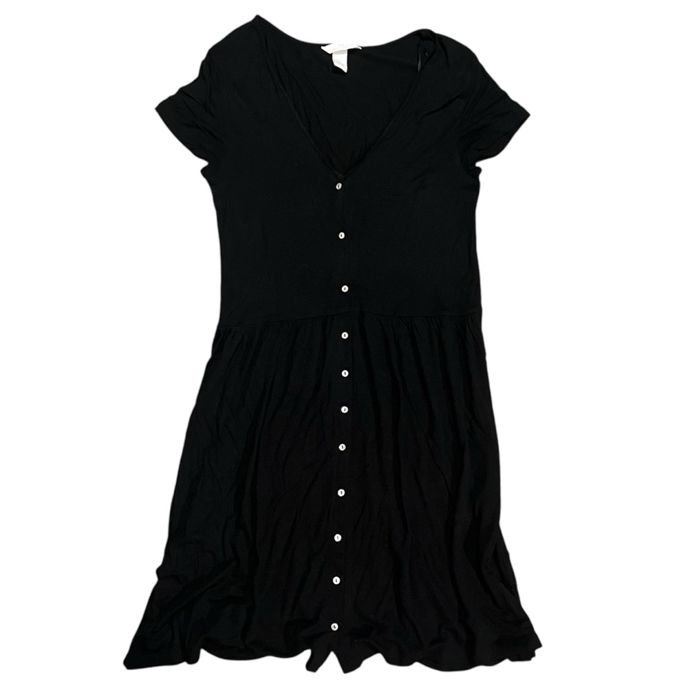 Black button up dress